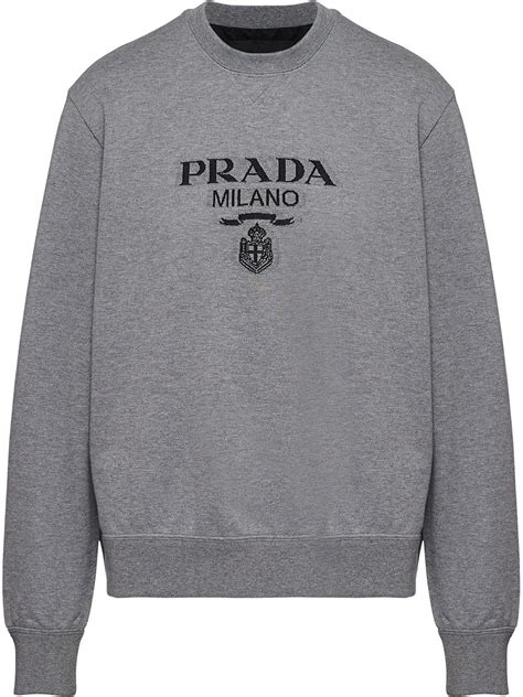 prada grey striped long sleeve sweatshirt|prada sweatshirt.